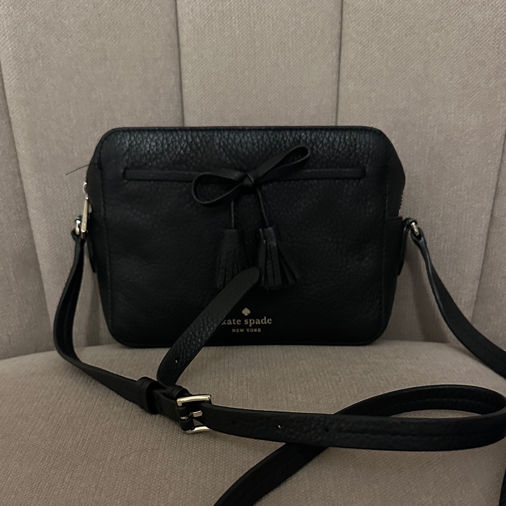 Kate Spade Black Pebbled Leather Crossbody Bag - Picture 2 of 10